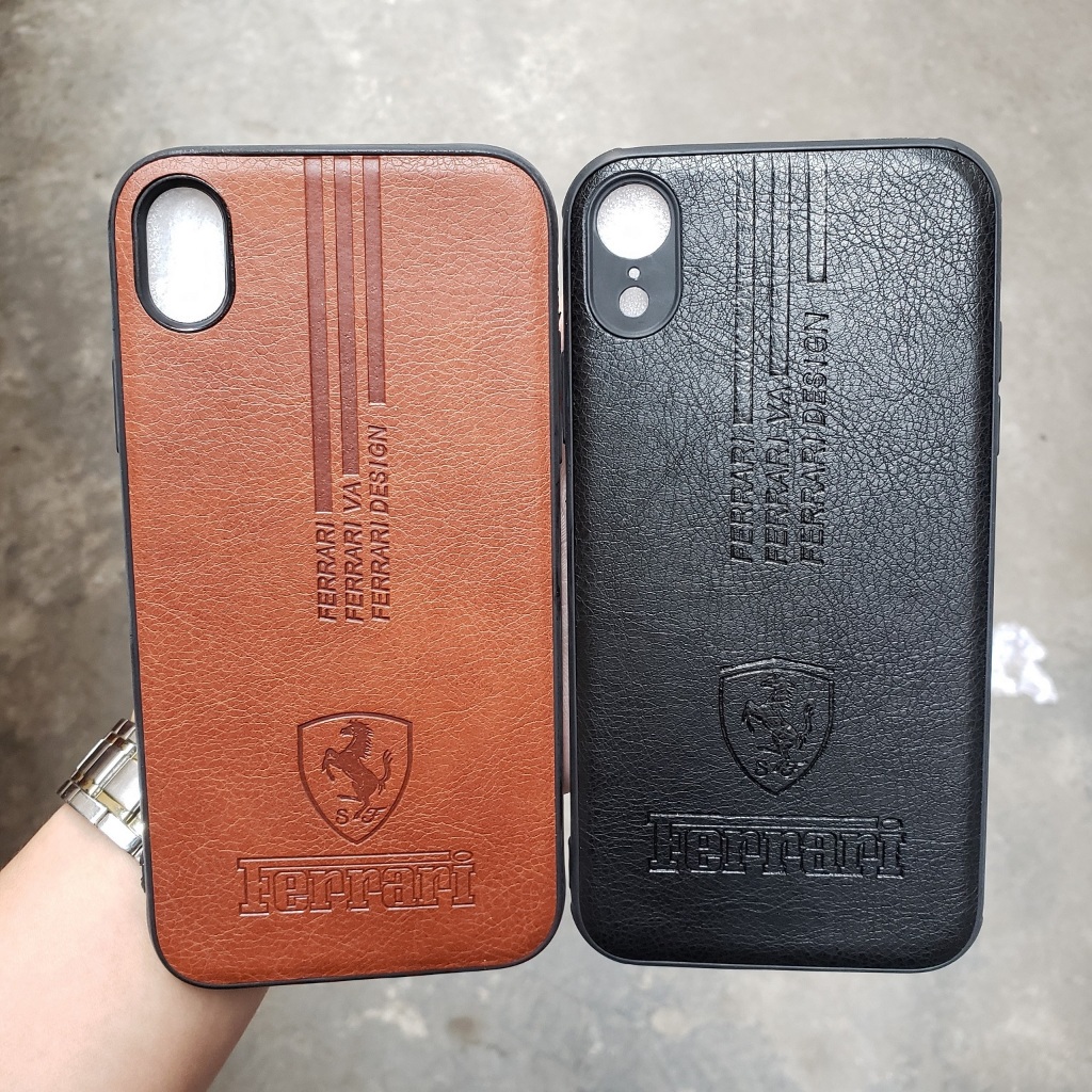 Ốp Lưng Auto Focus, Ốp Ferrari Vân Da Cho iPhone XR