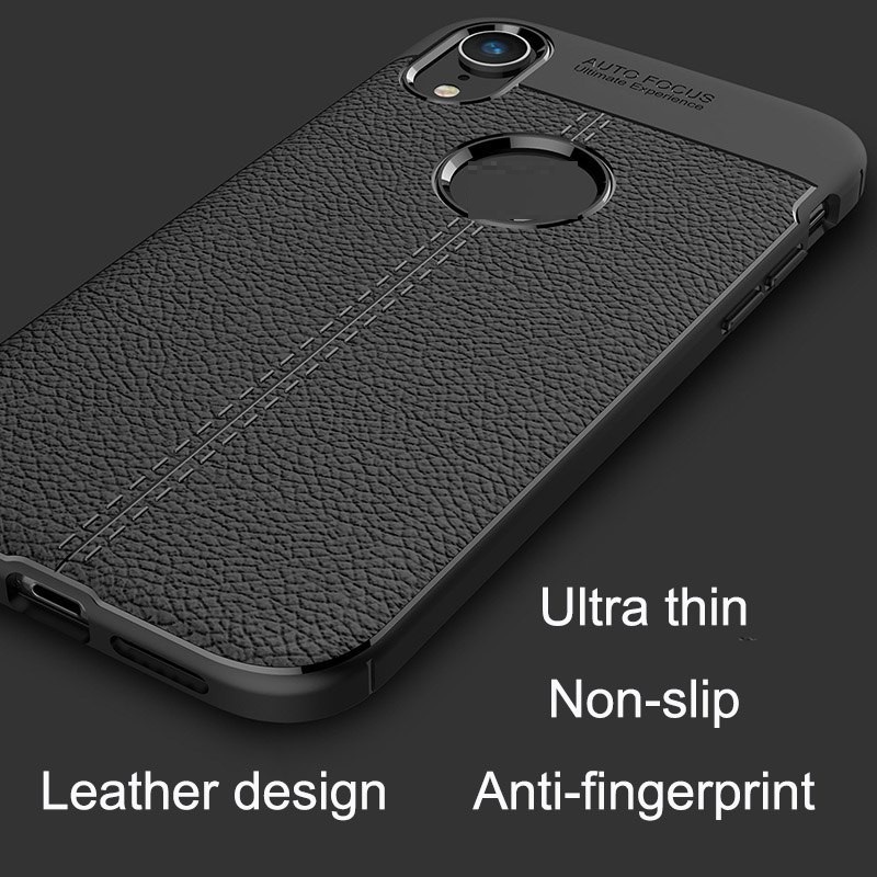 Ốp Lưng Auto Focus, Ốp Ferrari Vân Da Cho iPhone XR