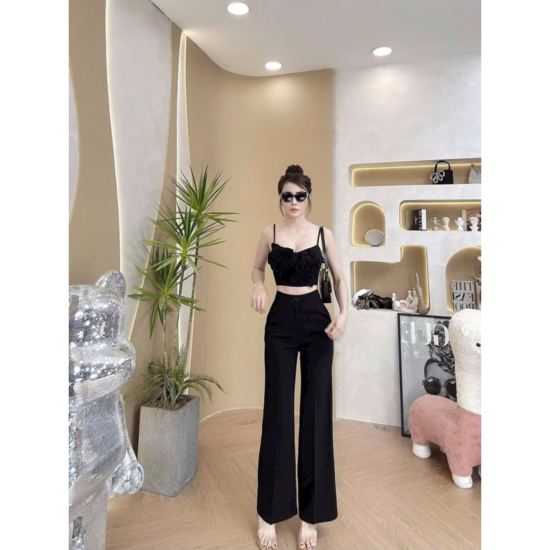 SÉT THIẾT KẾ ÁO 2 DÂY HOA PHỐI QUẦN DÀI - HÀNG THIẾT KẾ