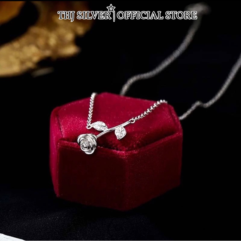 Dây chuyền nữ hoa hồng tình yêu bóng đẹp - THJ SLIVER