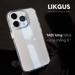 [ 15 pro max ] Ốp lưng LikGus Clear cho iPhone 15promax 14 pro max,12Pro,12ProMax,11 ProMax siêu mỏng trong cứng viền pr