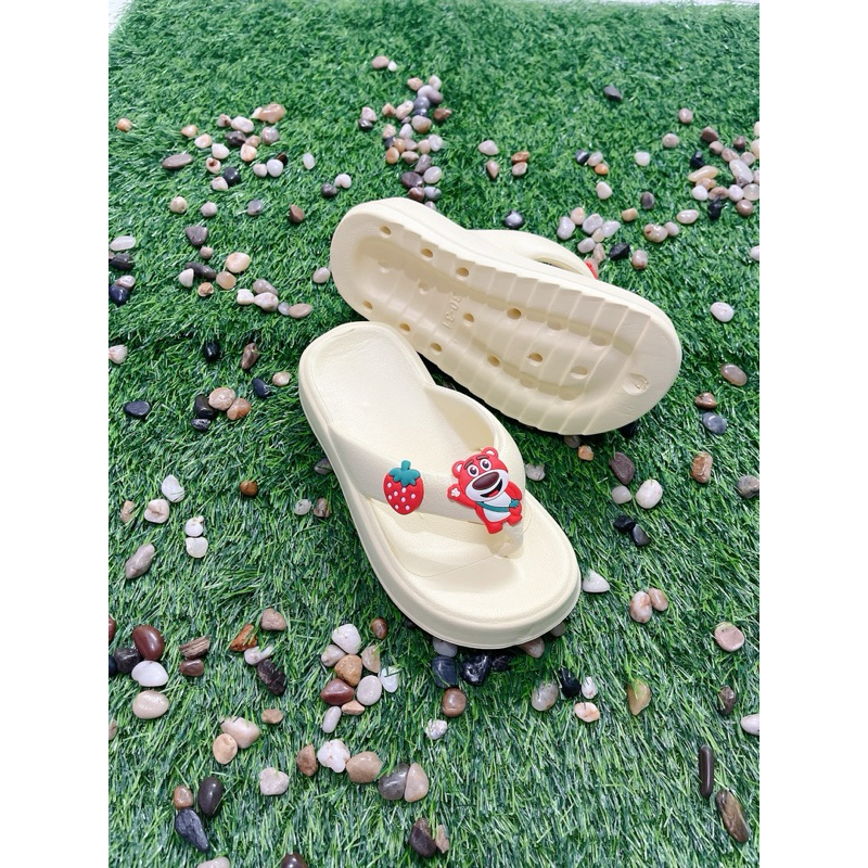 Dép Kẹp Bánh Mì Cho Bé Mix Gấu Dâu