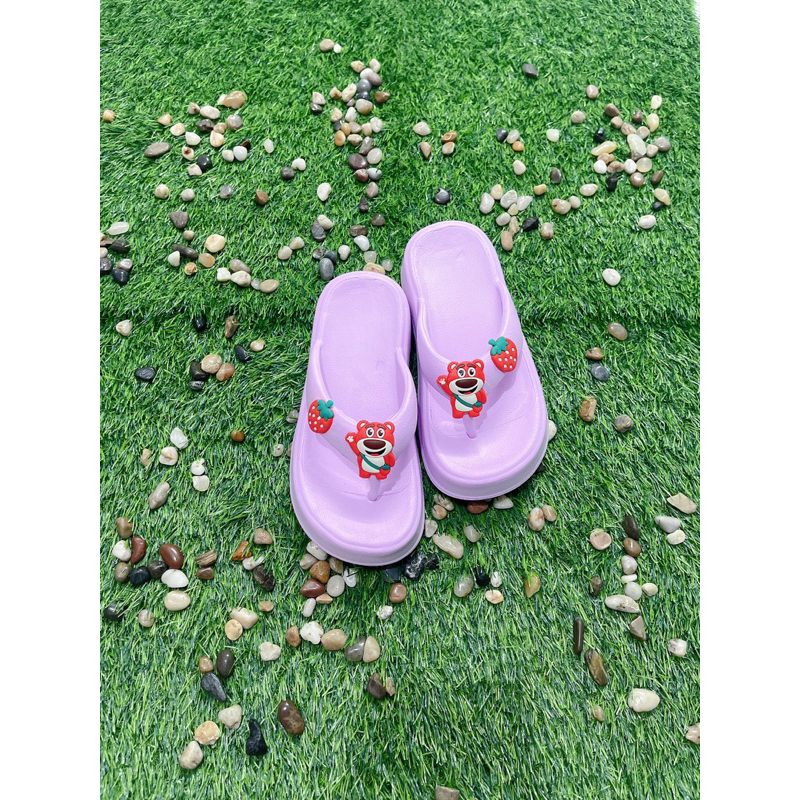 Dép Kẹp Bánh Mì Cho Bé Mix Gấu Dâu
