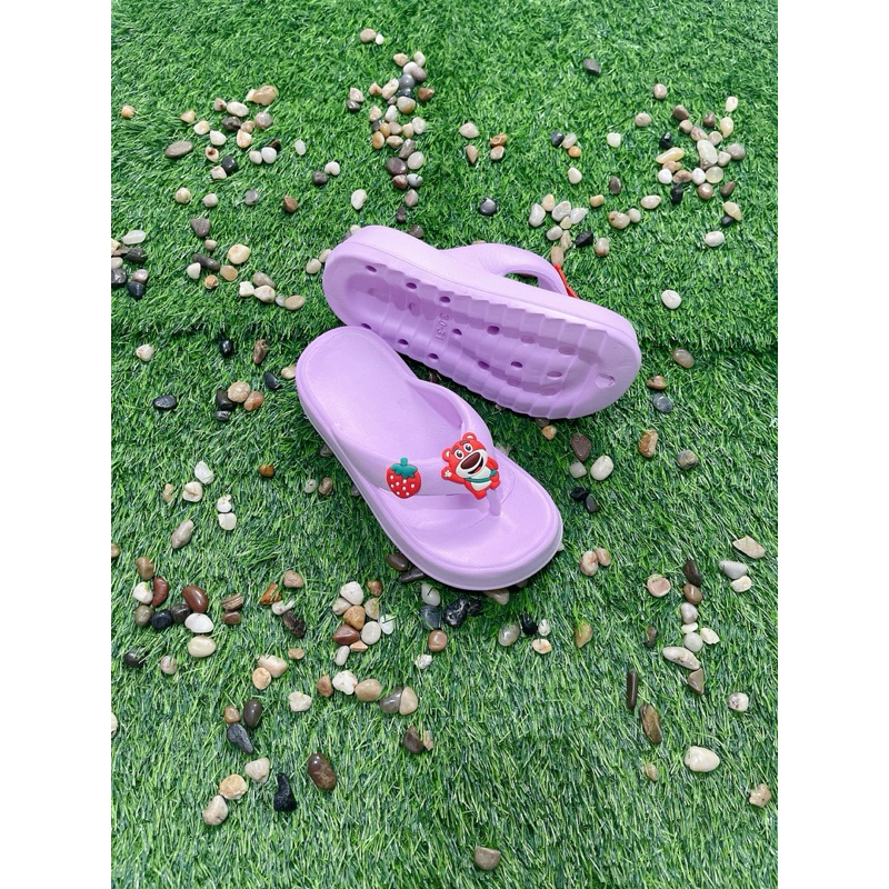 Dép Kẹp Bánh Mì Cho Bé Mix Gấu Dâu