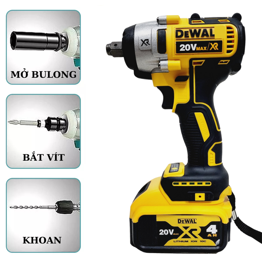 Máy Siết Bulong Dewat 20V DCF-887, Máy bắn bulong Động Cơ Không ChổI Than