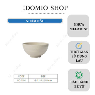 Chén Cơm Nhựa Melamine Nhám Màu Nâu - C015NMN