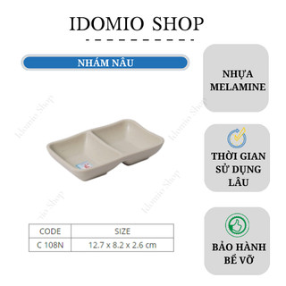 Chén Chấm Nhựa Melamine Nhám Màu Nâu-C108NMN