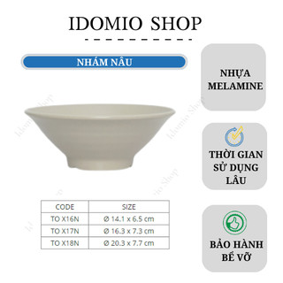 Tô Nhựa Melamine Nhám Màu  Nâu