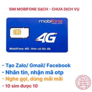 [Bao chặn] Sim Sạch Mobifone chưa dịch vụ dùng Tạo Tài Khoản, làm công việc nhận mã otp , nhận tin nhắn tốt, Mobi