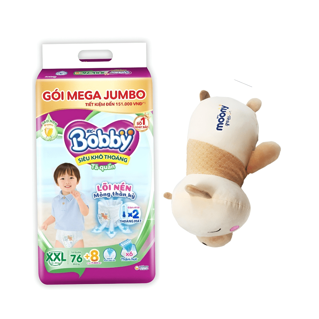 Tã quần Bobby Mega Jumbo : M112-L96-XL84-XXL76