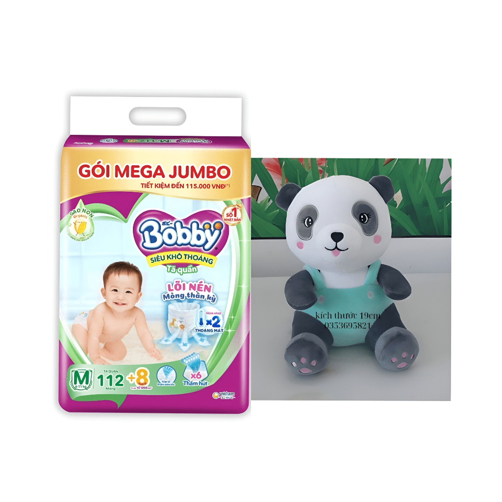 Tã quần Bobby Mega Jumbo : M112-L96-XL84-XXL76