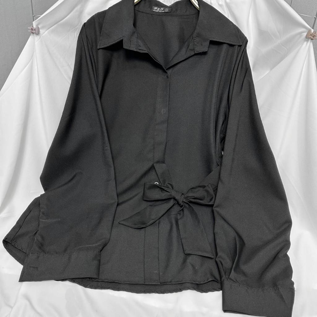 Áo Sơ Mi Tay Dài Phom Rộng Bigsize Nữ Có Dây Thắt Eo Chất Vải Lụa Mặc Mát SM39