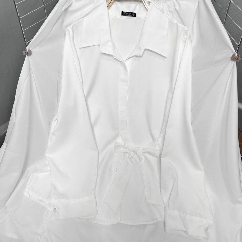 Áo Sơ Mi Tay Dài Phom Rộng Bigsize Nữ Có Dây Thắt Eo Chất Vải Lụa Mặc Mát SM39