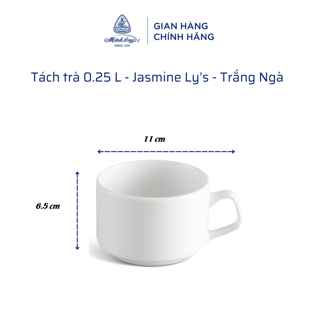 Tách Trà Sứ Minh Long - Jasmine Ly's - Trắng Ngà