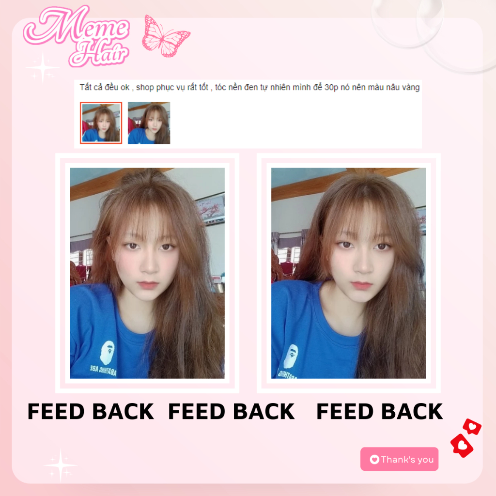 Thuốc nhuộm tóc màu nâu bơ không tẩy , tặng kèm oxy trợ dưỡng và bao tay