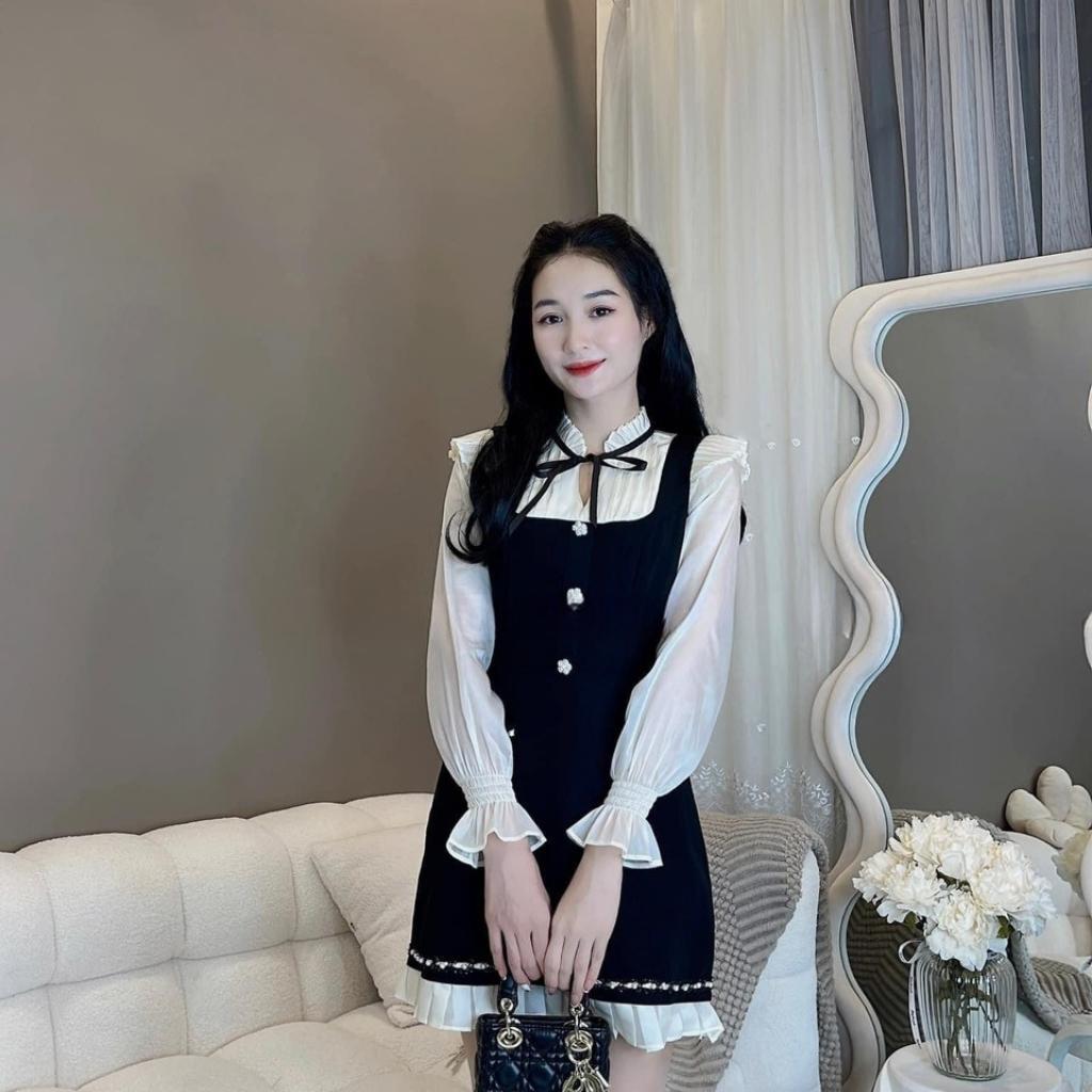 Váy nữ tiểu thư dài tay đi chơi dễ thương đầm thiết kế dự tiệc sang chảnh Miaclothing V234