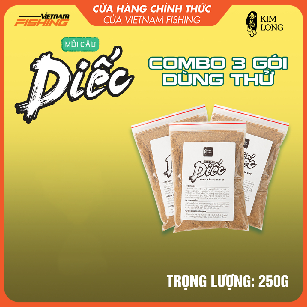 COMBO DÙNG THỬ (3 gói) - Mồi Câu Diếc Kim Long – Vietnam Fishing