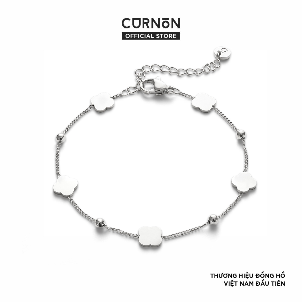 Vòng Tay Nữ Curnon Helia Silver - Hàng Chính Hãng - Thiết Kế Bông Hoa Nữ Tính, Tinh Tế - Phụ Kiện Độc Đáo Dễ Phối Đồ