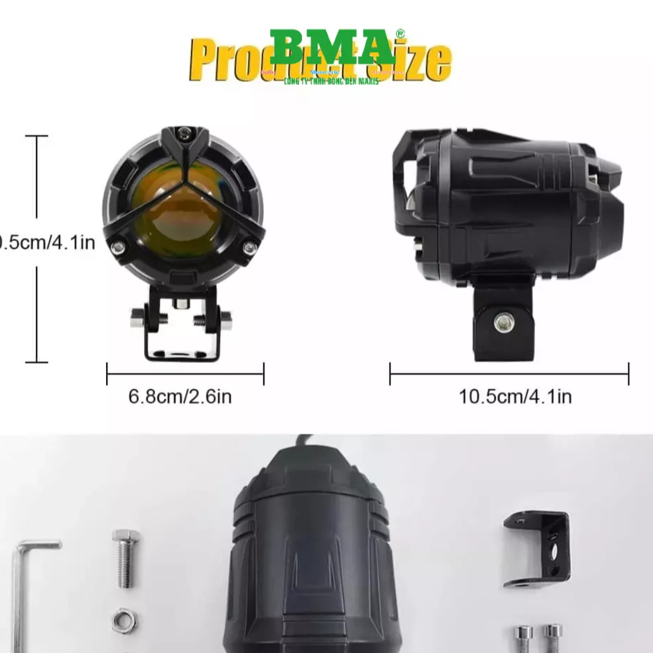 Đèn trợ sáng s20 chuyên tour 55W Phá Sương Mù lắp xe máy, ô tô , xe tải 12-24v  Kèm Mạch Passing V2