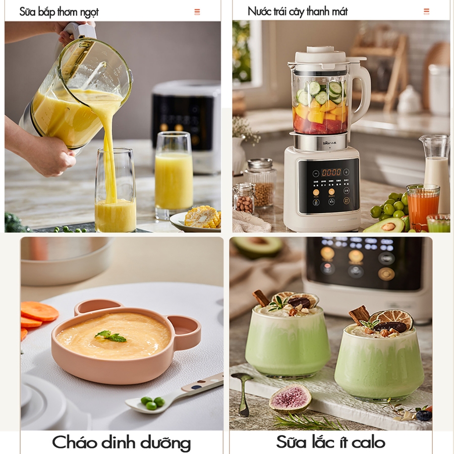 Máy làm sữa hạt 1.75L Bear PBJ-D10T1, 10 chức năng, xay nấu sữa hạt, xay sinh tố đa năng, nấu cháo – Hàng chính hãng
