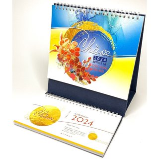 Lịch tết 2024 lịch để bàn lò xo cứng 2024 lịch để bàn chữ a 2024 - mẫu ngẫu nhiên