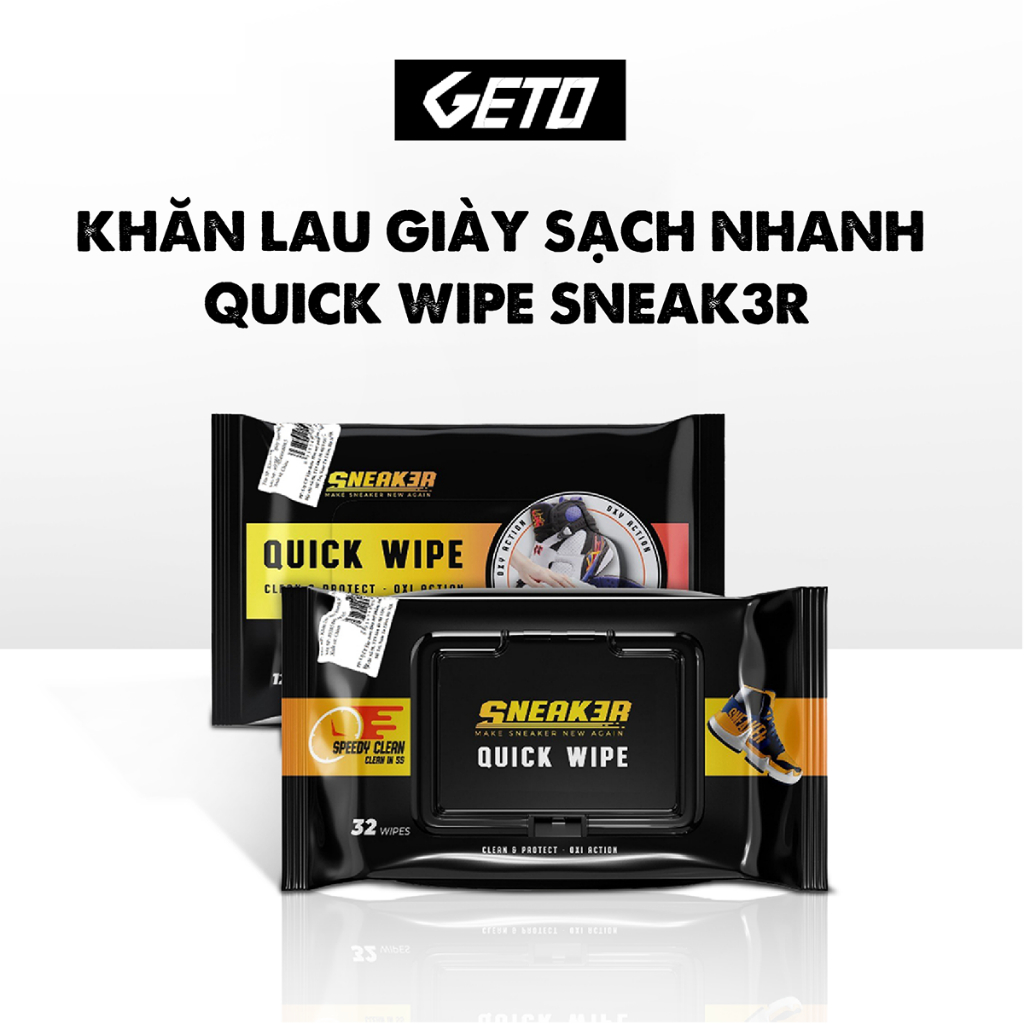 Khăn lau giày sạch nhanh Quick Wipe Sneak3r công nghệ Oxi Aciton