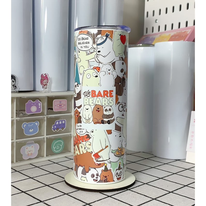Bình giữ nhiệt cute hình We Bare Bears  -600ml - Inox 304 -Tặng Túi Xách -Kawaii Dreamland