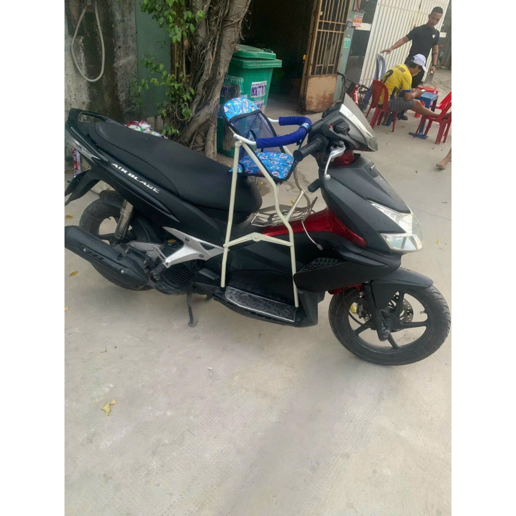 Ghế ngồi xe máy xếp gọn có vòng bảo vệ dành cho xe ga - Sơn Trắng
