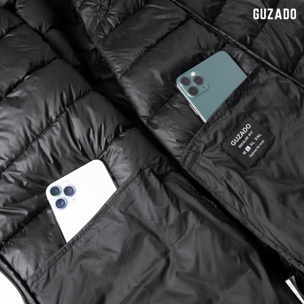 Áo khoác phao nam Guzado Siêu Nhẹ Thể Thao,Cản gió,Giữ Ấm Cực Tốt GAP01