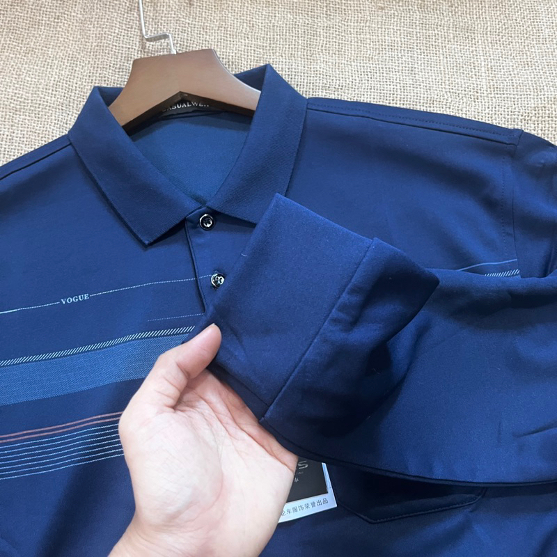 Áo Thun Nam Trung Niên Dài Tay, Tặng Bố Biếu Ông Chất Đẹp Mềm Mịn + Ảnh Thật