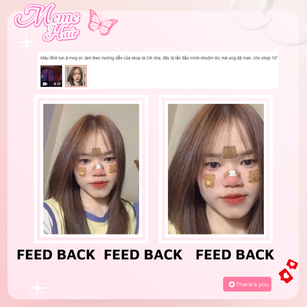 Thuốc nhuộm tóc màu nâu hạt dẻ không tẩy , tặng kèm oxy trợ dưỡng và bao tay