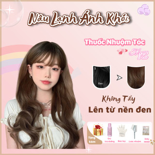 Thuốc nhuộm tóc màu nâu lạnh ánh khói, tặng kèm oxy trợ dưỡng và bao tay