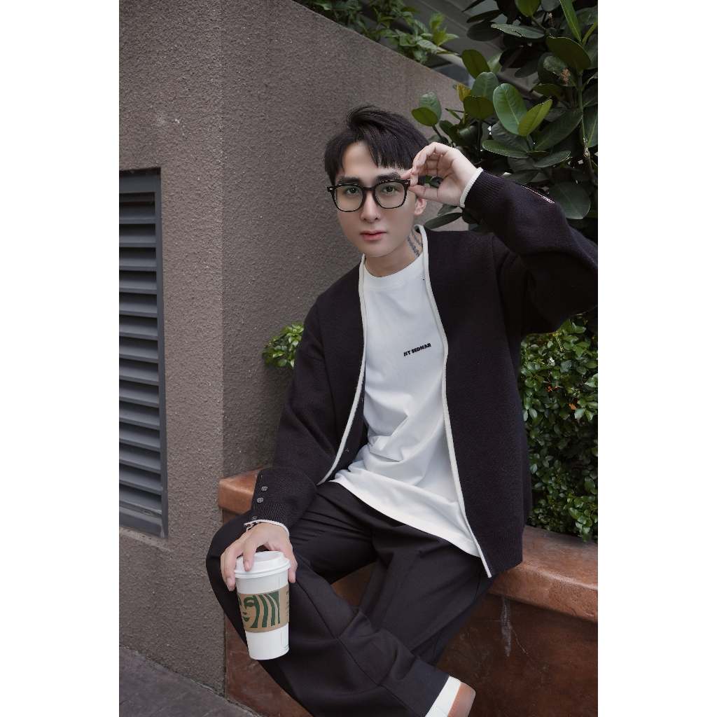 ÁO CARDIGAN VIỀN TRẮNG- CHUOTCONG KH8807