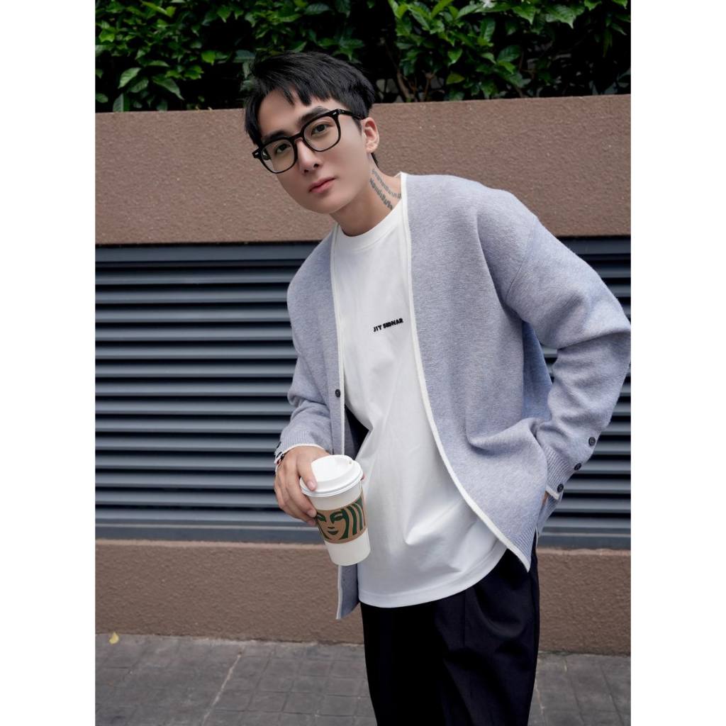 ÁO CARDIGAN VIỀN TRẮNG- CHUOTCONG KH8807