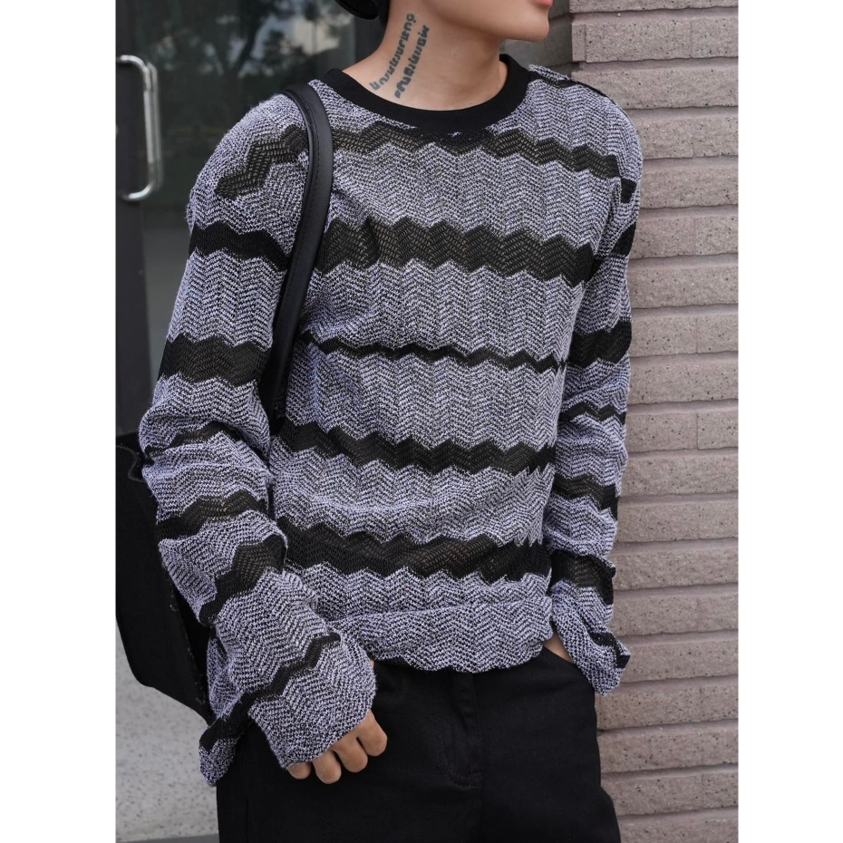 ÁO TAY DÀI SỌC ĐEN- CHUOTCONG T0122D