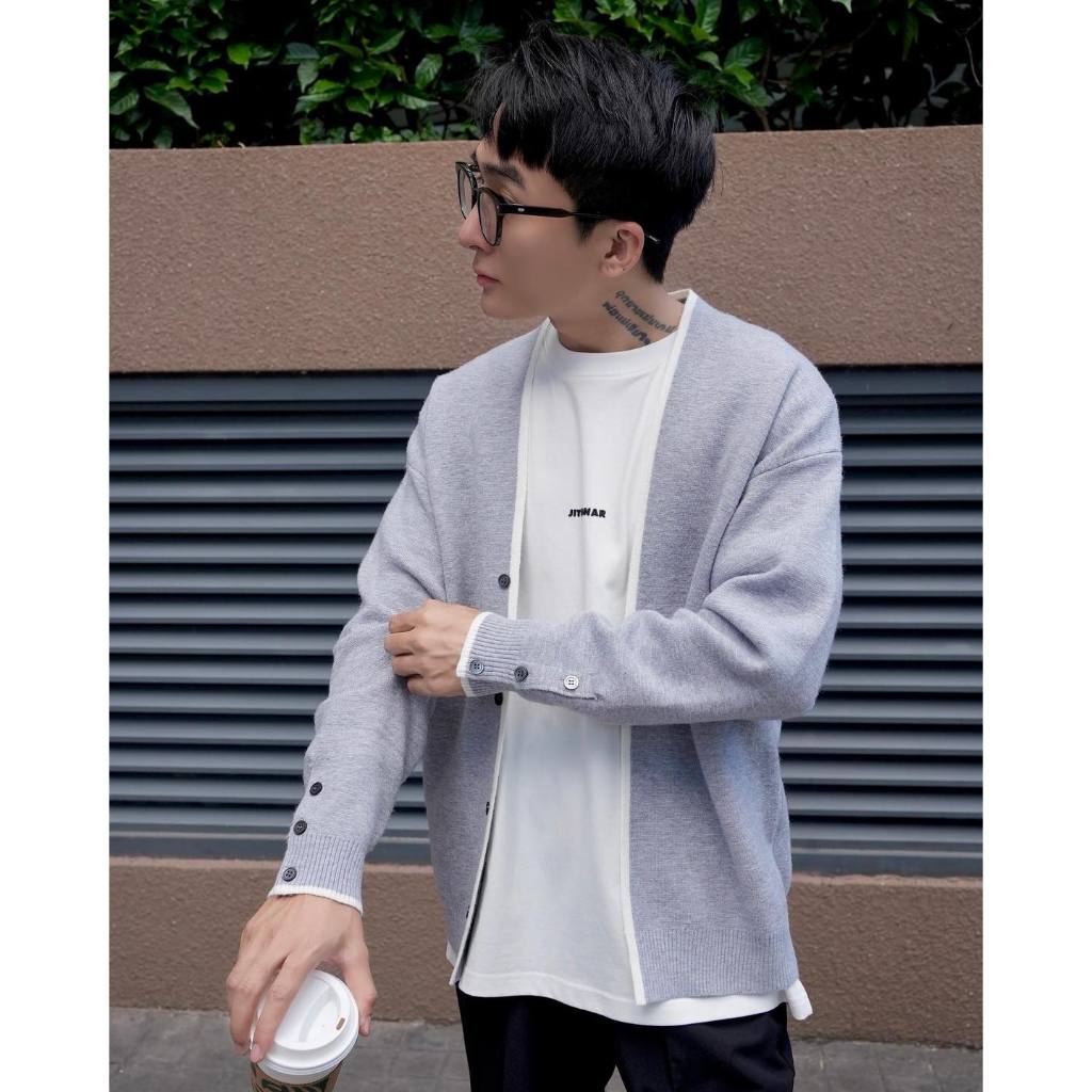 ÁO CARDIGAN VIỀN TRẮNG- CHUOTCONG KH8807