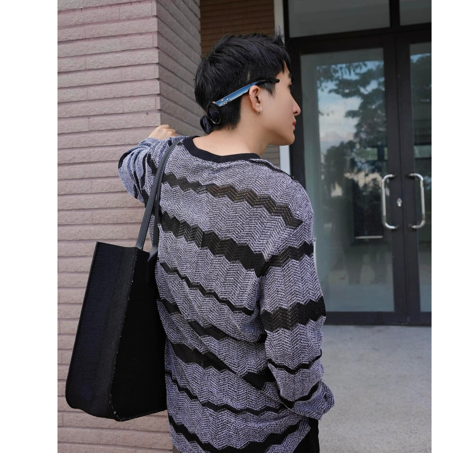 ÁO TAY DÀI SỌC ĐEN- CHUOTCONG T0122D