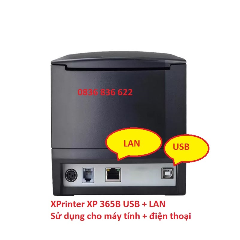 Máy in mã vạch Xprinter, In tem trà sũa, in bill Xprinter XP- 365B Hàng Nhập Khẩu