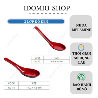 Muỗng Cơm Nhựa Melamine 2 Lớp Đỏ Đen
