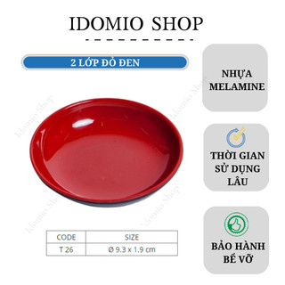Chén Chấm Tròn 2 Lớp Đỏ Đen Nhựa Melamine T26