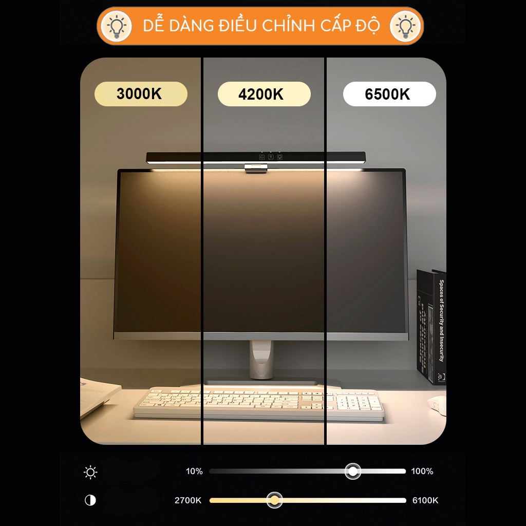 Đèn màn hình máy tính Sidohome SG301 có 3 chế độ sáng LED rgb nhiều màu kẹp màn hình máy tính laptop