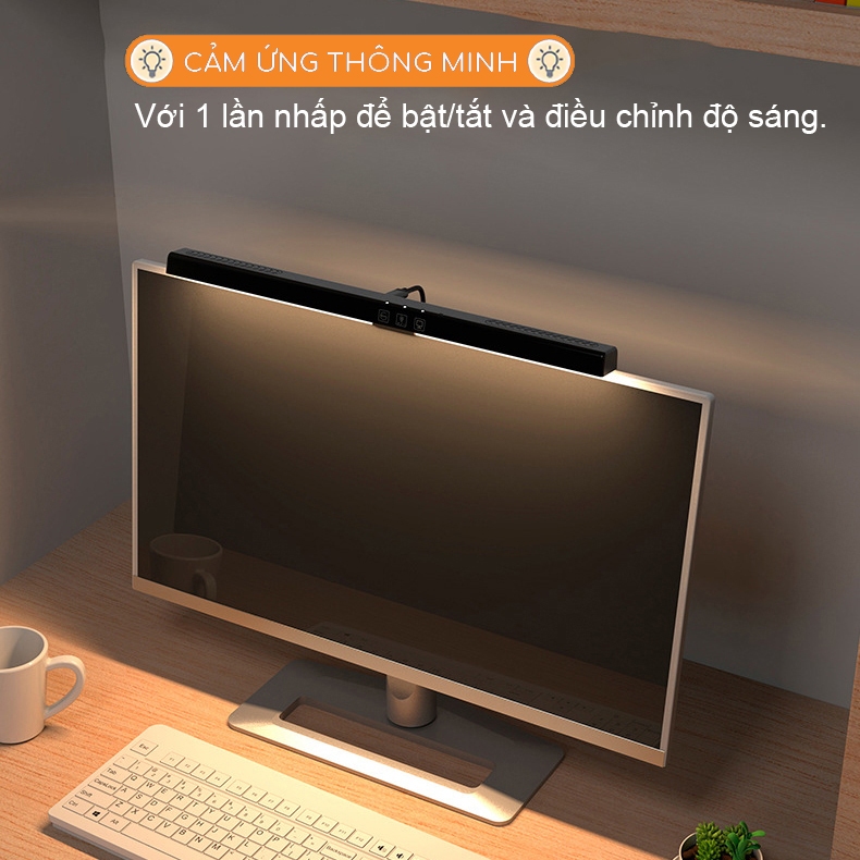 Đèn màn hình máy tính Sidohome SG301 có 3 chế độ sáng LED rgb nhiều màu kẹp màn hình máy tính laptop