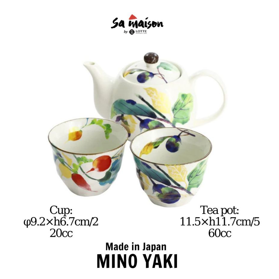 Bộ ấm chén sứ uống trà set 2 họa tiết hoa Nhật Bản | Sa Maison x Kiyohara