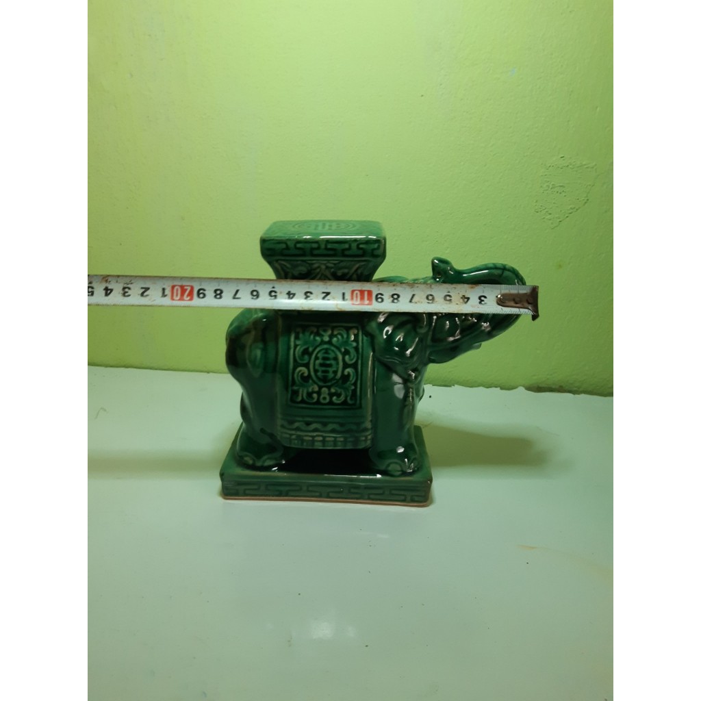 Đôn voi men xanh nhỏ C16D12 cm