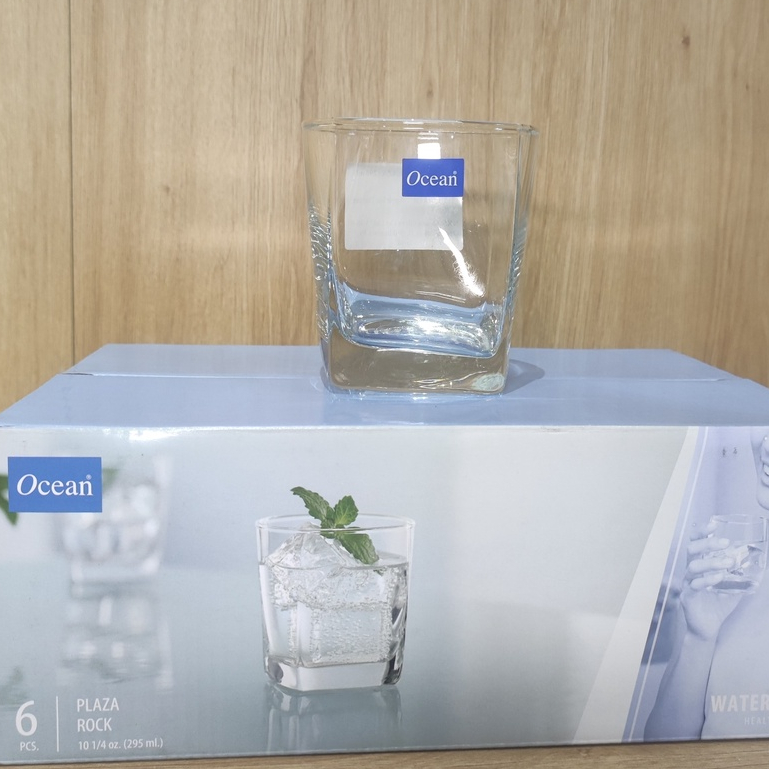 BỘ 6 CỐC thủy tinh vuông Ocean PLAZA ROCK 295ML MÃ B11010 - THÁI LAN