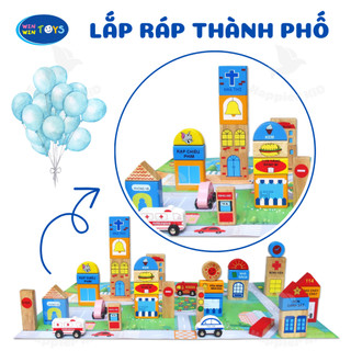 Đồ chơi gỗ lắp ráp Mô hình thành phố Winwintoys - Phát triển tư duy và kiến thức thực tế