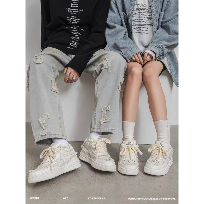 Giày sneaker đế mềm dầy dặn thoáng khí phong cách thời trang