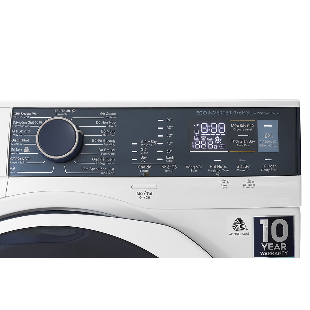 Máy giặt sấy Electrolux Inverter giặt 9 kg - sấy 6 kg EWW9024P5WB