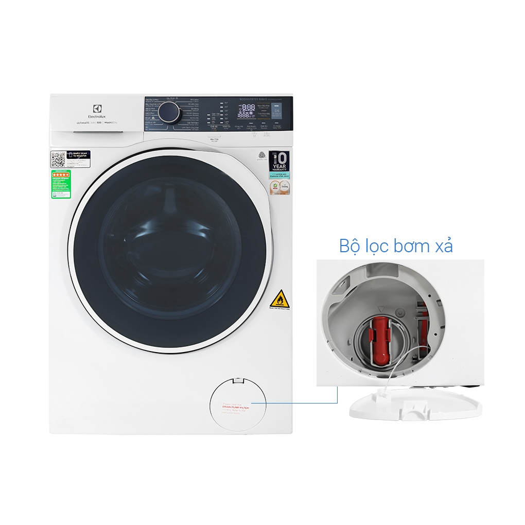 Máy giặt sấy Electrolux Inverter giặt 9 kg - sấy 6 kg EWW9024P5WB