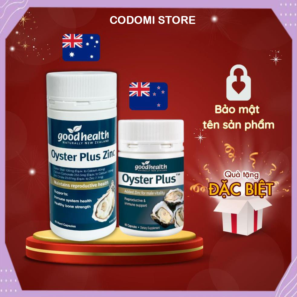 Viên uống Tinh chất hàu biển Oyster Plus Goodhealth 60 Viên Tăng cường sinh lý nam Chống xuất tinh sớm  Codomi